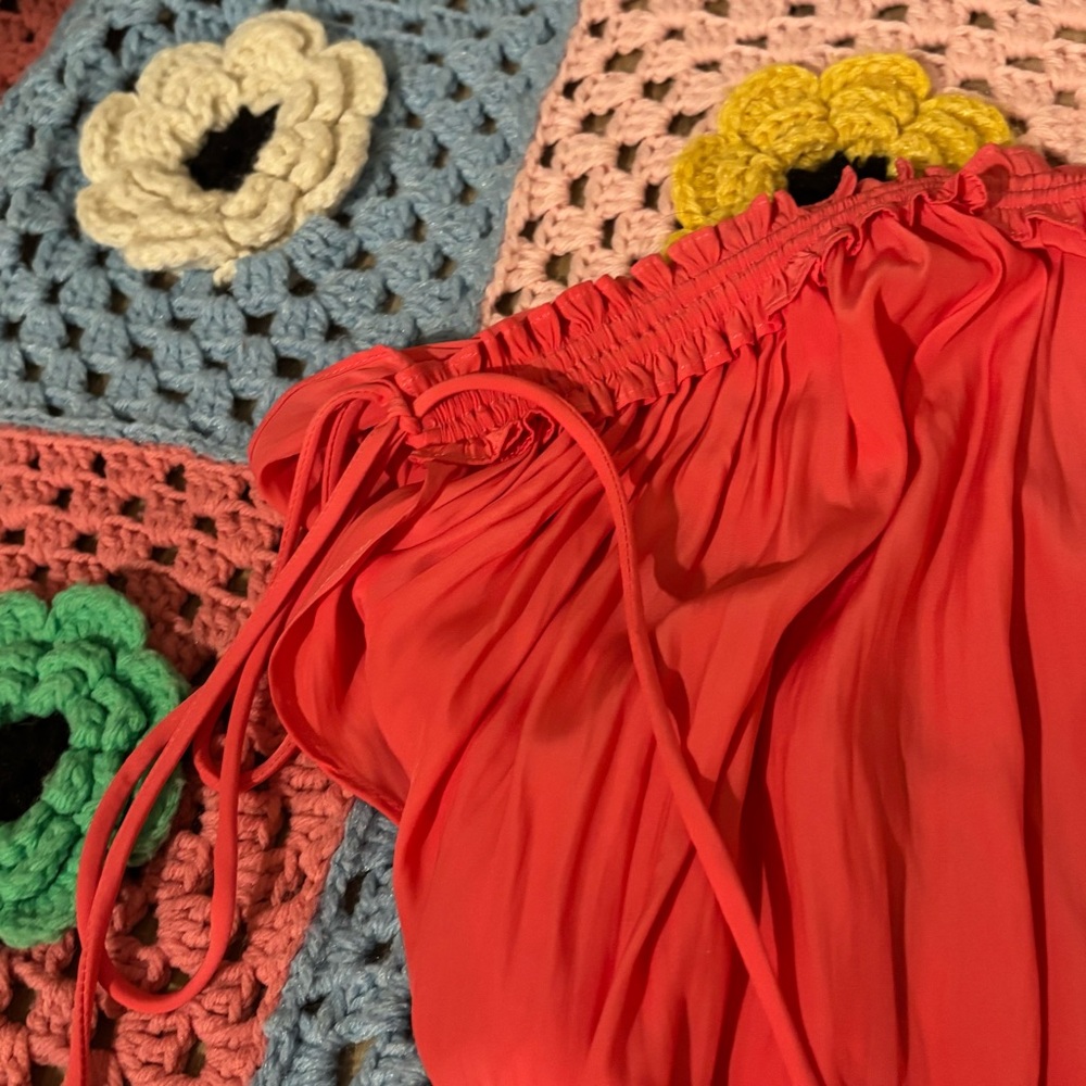 Ramy Brook Coral Ruched-Sleeve Tiered Mini Dress - Picture 9 of 10